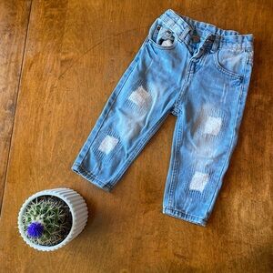 Straight leg distressed denim jeans toddler 2T